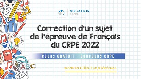 Correction Sujet 0 Crpe 2022 Français CRPE 2022] - CORRECTION DES SUJETS ZÉRO DE FRANÇAIS - YouTube